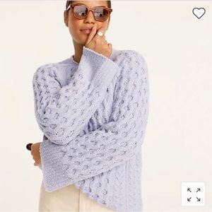 J. Crew Cotton Cotton Boucle Cable Knit Sweater